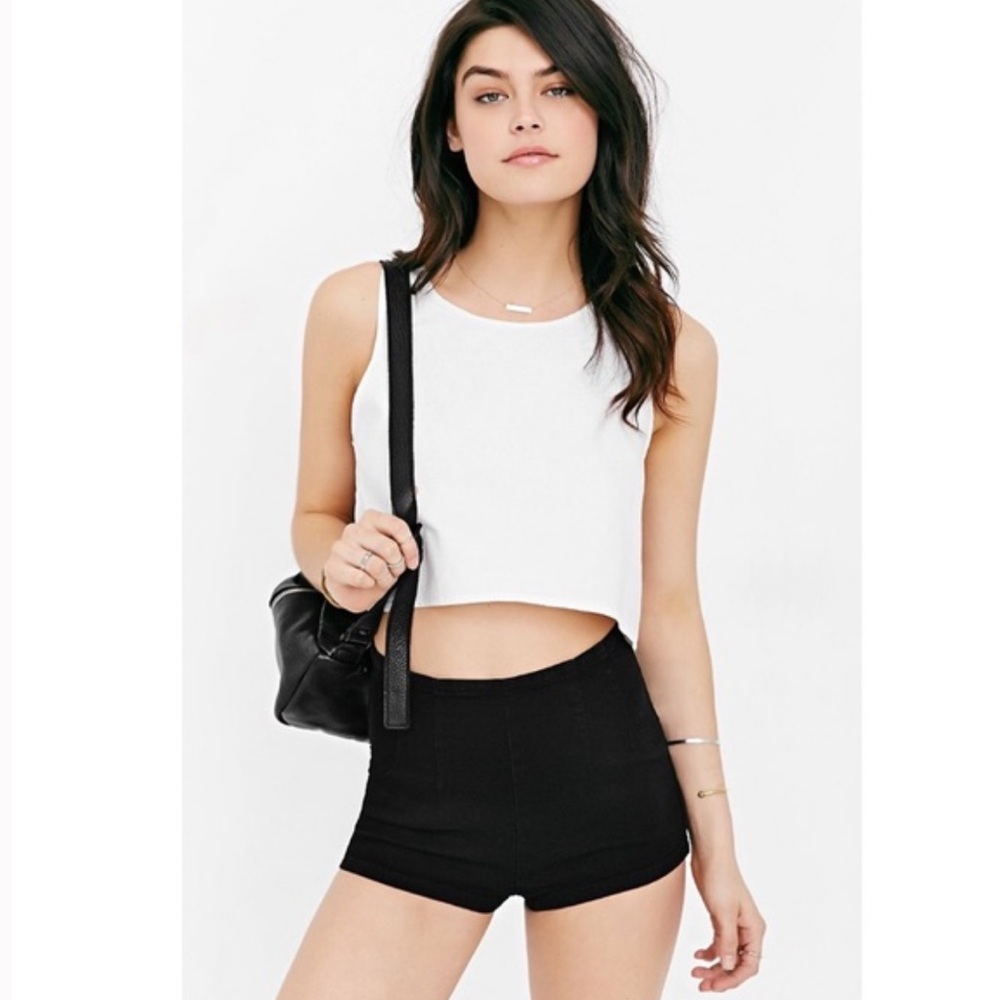 BDG High Rise Side-Zip Black Denim Shorts